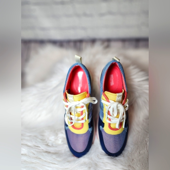 Michael Kors Maddy Mesh Trainer sneakers, Blue/yellow, Size 8 - Picture 4 of 10